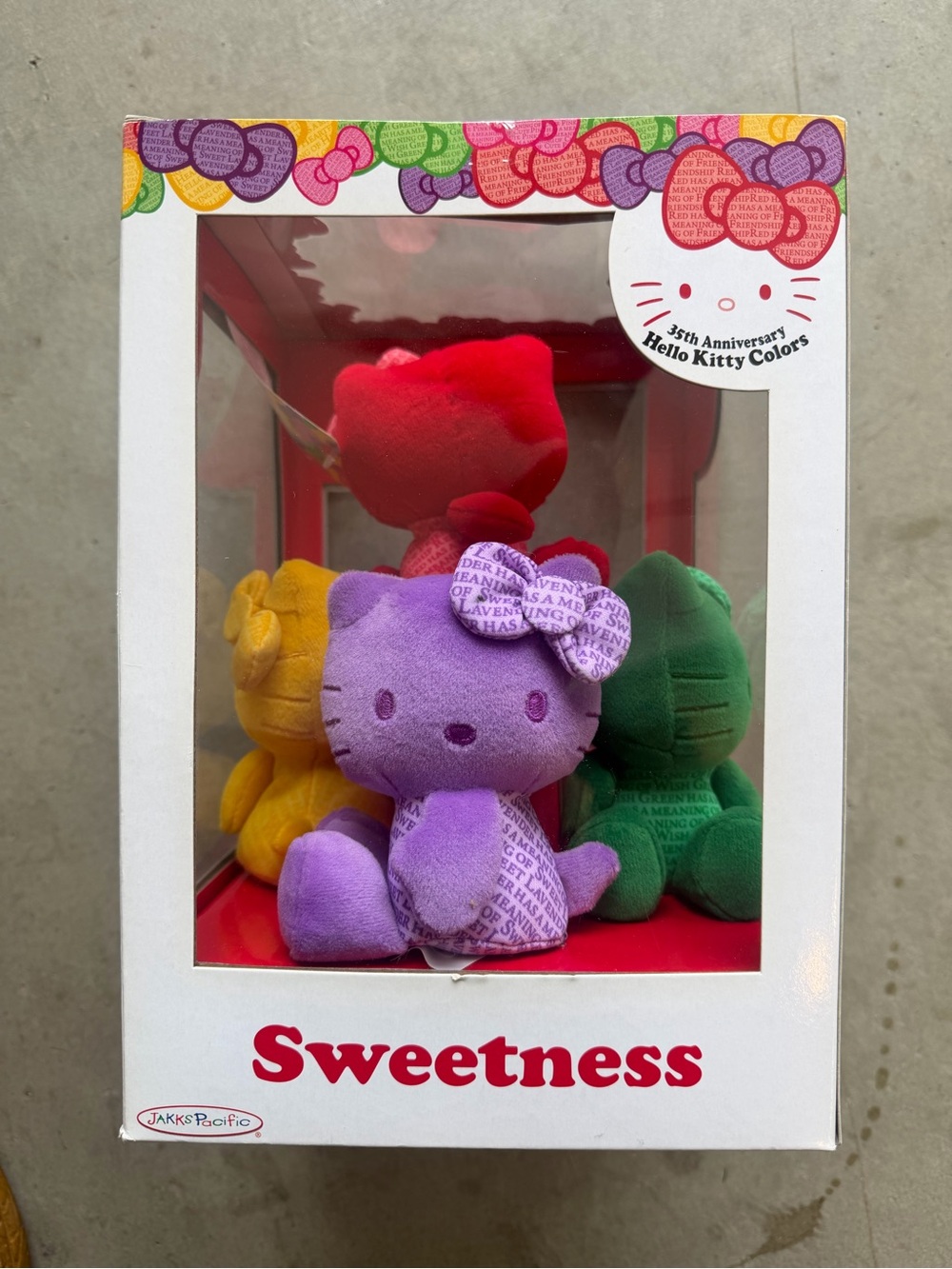 Hello Kitty Plush Set - Purple, Red, Green, Yellow